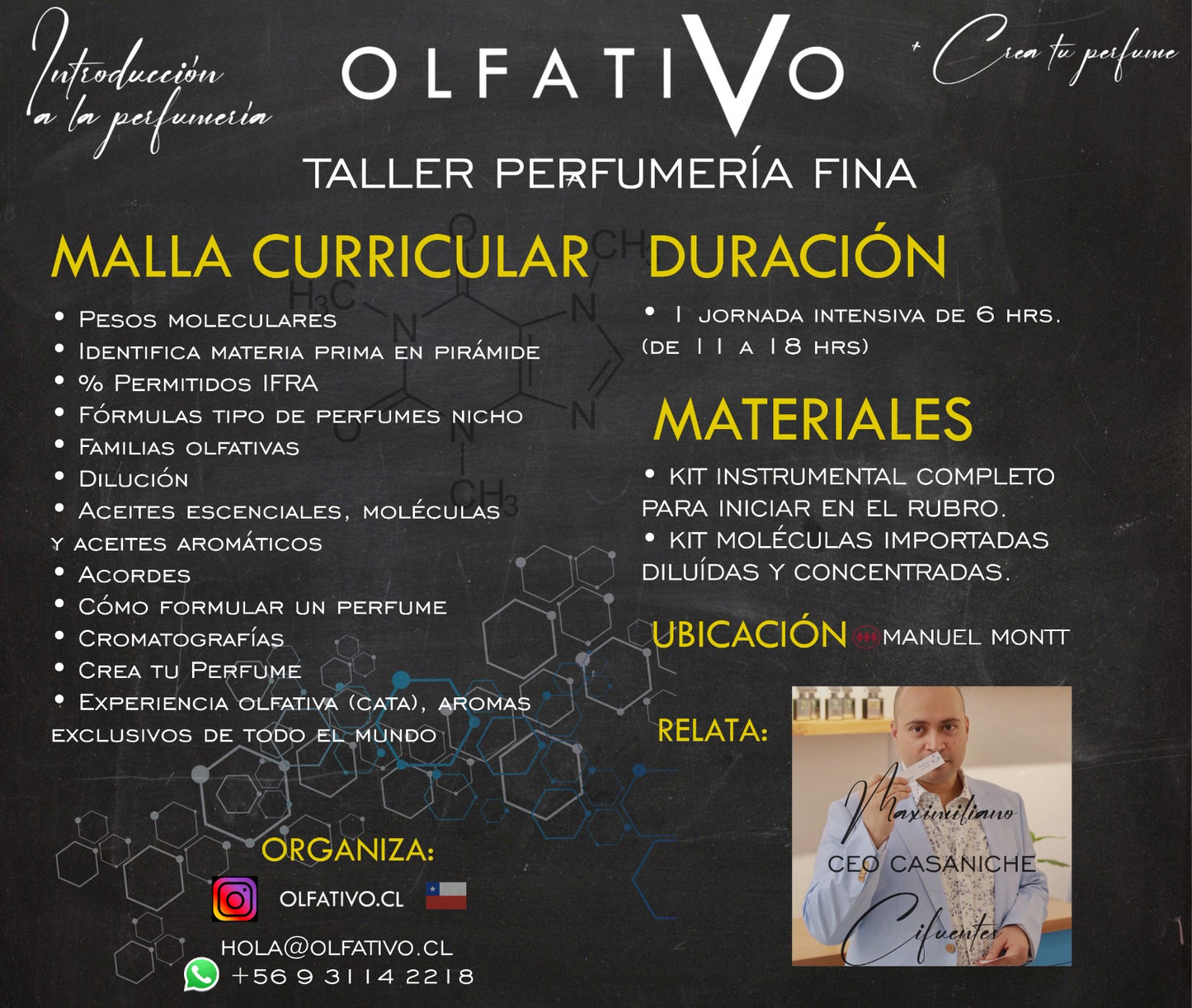 Capacitación Perfumería Fina Nivel básico- intermedio 27 Junio 2026 SANTIAGO CHILE